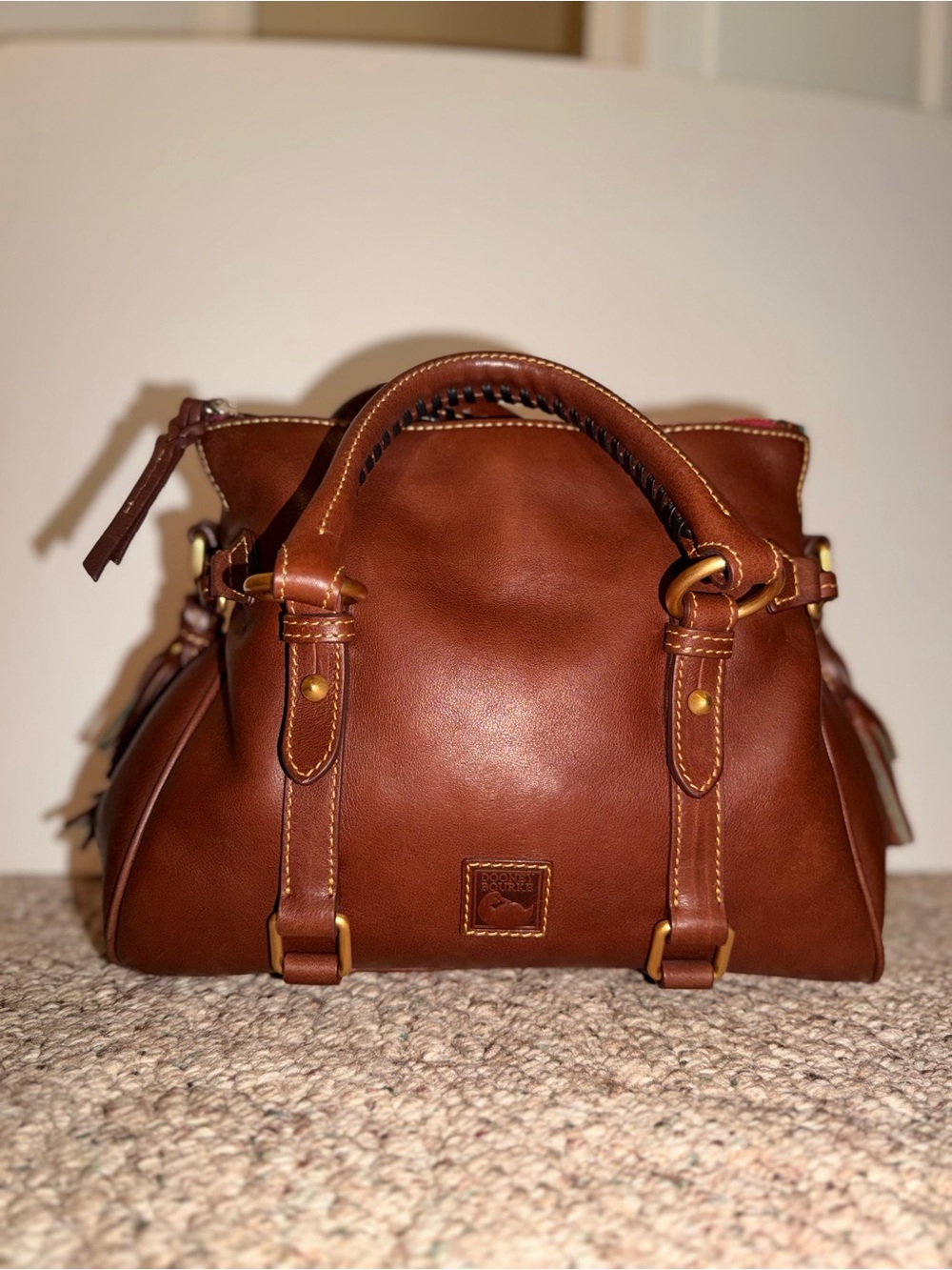 Dooney and Bourke Florentine satchel. CHESTNUT (REGULAR SIZE)